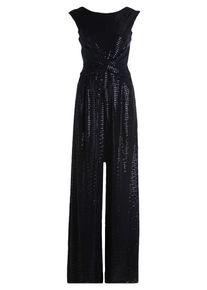 Jumpsuit Vera Mont "Jumpsuit im Glitzer-Look", Damen, Gr. 48, EURO, schwarz (schwarz, schwarz), Obermaterial: 86% Polyamid PA. 9% metallisierte Fasern MTF. 5% Elasthan EL., Overalls Jumpsuit