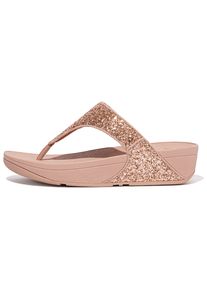 Zehentrenner fitflop "LULU", Damen, Gr. 36, rosa (ros&eacute;goldfarben), Synthetik, Glitzer, Schuhe Zehentrenner, Badeschuh, Sommerschuh mit weichem Zehensteg