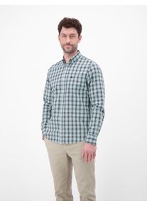 Langarmhemd Lerros, Herren, Gr. S, N-Gr, arctic blau, Web, Obermaterial: 100% Baumwolle, kariert, regular fit h&uuml;ftbedeckend, Rundhals, Hemden Langarmhemd, kariert, mit Knopfleiste