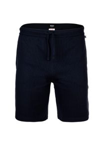 Shorts BOSS "Shorts Waffle Shorts", Herren, Gr. L, N-Gr, blau (dunkelblau), Obermaterial: 60% Baumwolle CO. 40% Polyester PES., Hosen Shorts