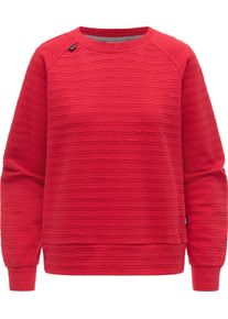 Rundhalspullover Ragwear "Rundhalspullover Joann Crepe", Damen, Gr. XL, rot, Obermaterial: 65% Baumwolle CO. 27% Polyester PES. 6% Viskose CV. 2% Elasthan EL. Futter: 65% Baumwolle CO. 27% Polyester PES. 6% Viskose CV. 2% Elasthan EL., Rundhals, &Auml;rmel ohne &Auml;rmelschlitz B&uuml;ndchen, Pullover Rundhalspullover