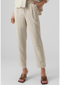 V&eacute;ro Moda Schlupfhose VERO MODA "VMJESMILO MW ANKLE PANTS WVN NOOS", Damen, Gr. S (36), N-Gr, beige (silber lining), Web, Obermaterial: 55% Viskose, 45% Leinen, unifarben, regular fit kn&ouml;chellang, Hosen Schlupfhose, mit Leinen, elastisches B&uuml;ndchen und Kordelzug