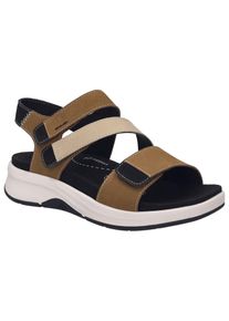 Sandale Josef Seibel "Estelle 06", Damen, Gr. 40, braun (kastanienbraun, kombiniert), Leder, Schuhe Sandale, Komfortschuh, Sandalette, Klettschuh mit Fu&szlig;bett