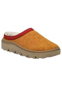 Hausschuh Josef Seibel "Charmaux 06", Damen, Gr. 36, orange (orange multi), Filz, kontrastfarbene Details, Basic, Schuhe Hausschuh, Pantoffel, Slipper mit Plateausohle