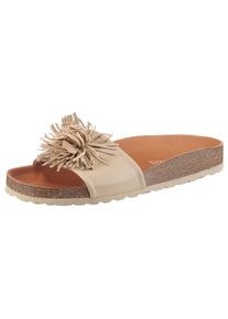 Pantolette VERBENAS "Reina Ecobrush", Damen, Gr. 42, beige, Leder, Schuhe Pantolette, Sommerschuh, Schlappen, Strandschuh f&uuml;r den Sommer
