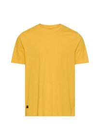 T-Shirt Camel Active, Damen, Gr. L, sun gelb, Jersey, Obermaterial: 71% Baumwolle, 25% Polyester, 4% Elasthan, unifarben, normal h&uuml;ftbedeckend, Rundhals, Shirts T-Shirt, mit Rundhals und Stretch