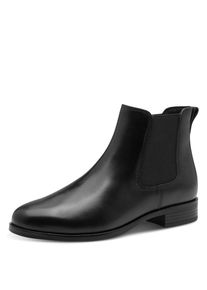 Chelseaboots Tamaris, Damen, Gr. 38, schwarz, Leder, Schuhe Chelseaboots, Blockabsatz, Basic, Stiefelette mit Antik Finish