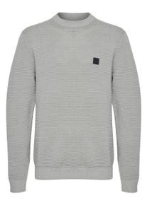 !Solid Strickfleece-Pullover SOLID "Strickpullover SDValencia", Herren, Gr. M, grau (light grau melange), Obermaterial: 100% Baumwolle CO., Pullover Strickfleece-Pullover