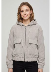 Cordjacke Only "ONLSUVA CORDUROY PAD SHORT JACKET CC OTW", Damen, Gr. XS, pumice stone, Cord, Obermaterial: 92% Polyester, 8% Nylon, unifarben, regular fit, Jacken Cordjacke, Materialmix