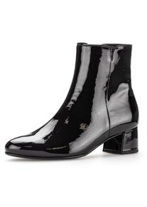 Stiefelette Gabor, Damen, Gr. 38, schwarz (schwarz lack), Lackleder, gl&auml;nzend, Schuhe Stiefelette, Blockabsatz, Businessschuh, mit seitlicher Ziernaht