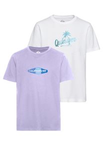 T-Shirt Quiksilver "PALM SHADE PACK YOUTH", Jungen, Gr. 14 (158/164), lila, whit, Obermaterial: 100% Baumwolle, Shirts T-Shirt, f&uuml;r Kinder und Jugendliche, sportlicher Stil, Kurzarmdesign
