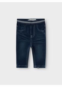 Slim-fit-Jeans name it "NBMSILAS SLIM SWE JEANS 7025-TR NOOS", Jungen, Gr. 68, N-Gr, blau (denim blau), Denim/Jeans, Obermaterial: 79% Baumwolle, 16% Polyester, 5% Elasthan, kontrastfarbene Details, unifarben, slim fit kn&ouml;chellang, Jeans Slim-fit-Jeans