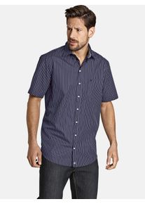 Streifenhemd Jan Vanderstorm "Streifenhemd PERTTU", Herren, Gr. 6XL, weit, blau, Obermaterial: 100% Baumwolle CO., gestreift, comfort fit normal, Hemden Streifenhemd