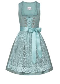 N&uuml;bler Dirndl N&Uuml;BLER "Mini Dirndl Gianna", Damen, Gr. 38, EURO, blau (petrol), Obermaterial: 100% Polyester PES., Kleider Dirndl