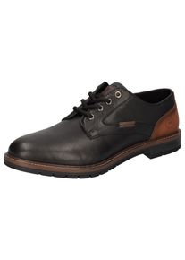 Schn&uuml;rschuh Lerros, Damen, Gr. 44, schwarz (schwarz, cognac), Leder, Schuhe Schn&uuml;rschuh, Business Schuh, Halbschuh, Schn&uuml;rschuh mit Blockabsatz
