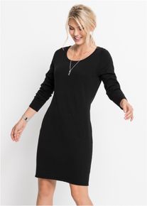 Strickkleid bonprix "Strickkleid", Damen, Gr. 48/50 (XL), N-Gr, schwarz, Obermaterial: 70% Baumwolle, 30% Polyamid, loose fit, Kleider Strickkleid, f&uuml;r den Alltag, aus Baumwolle und Polyamid, lockere Passform