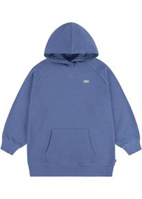 Hoodie LEVI'S KIDS, M&auml;dchen, Gr. 8 (128), blau (coastalfjord), Obermaterial: 60% Baumwolle, 40% Polyester, unifarben, relaxed fit h&uuml;ftbedeckend, angesetztes B&uuml;ndchen, Sweatshirts Hoodie