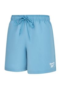 Badeshorts Reebok "Yale", Herren, Gr. XL, N-Gr, warped blau, Microfaser, Polyester, clean, unifarben, Badehosen Badeshorts, mit Kordelzug und elastischem Bund, mit Logo, basic