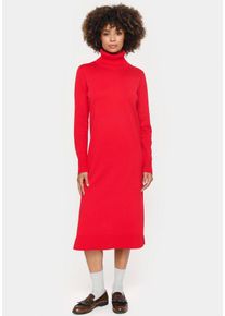 Strickkleid Saint Tropez "MilaSZ Roll Neck Long Dress", Damen, Gr. XS (34), N-Gr, rot (racing rot), Feinstrick, Obermaterial: 80% Viskose, 20% Polyacryl, unifarben, lang, Kleider Strickkleid, Viskosemischung, Casual fit