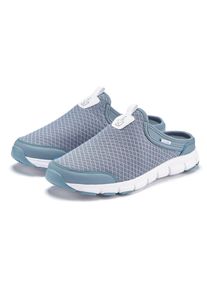 Sneaker Lascana "Slip-On-Sneaker", Damen, Gr. 40, grau (blau), Obermaterial: 100% Textilmaterial. Decksohle: 100% Textilmaterial. Futter: 100% Textilmaterial. Laufsohle: 100% Synthetik, unifarben, Basic, Schuhe Sneaker, Halbschuh, Freizeitschuh, Sabot, Clogs aus leichtem Mesh-Material, Topseller