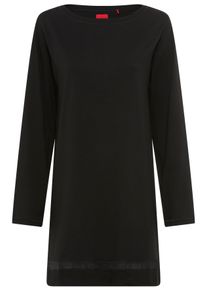 Nachthemd HUGO UNDERWEAR "Mesh Logo", Damen, Gr. M, N-Gr, schwarz, Jersey, Obermaterial: 95% Baumwolle, 5% Elasthan, normal, Rundhals, Kleider Nachthemd, mit Mesh-Einsatz