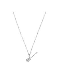 Kette mit Anh&auml;nger Amor "Scorpions by Amor, Gitarren-Design", silberfarben, Halsketten, Damen, Silber 925 (Sterlingsilber), L: 50 B: 2mm, Kette mit Anh&auml;nger, B:2mm