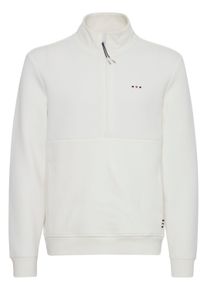 Longpullover FQ1924 "Sweatshirt FQWILLIAM zipneck sweatshirt", Herren, Gr. L, wei&szlig; (cloud dancer), Obermaterial: 80% Baumwolle CO. 16% Polyester PES. 4% Elasthan EL., Pullover Longpullover