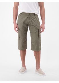 Cargoshorts Lerros "Bermuda mit Cargotaschen, lang geschnitten", Herren, Gr. 33, nordic olive, 100% Baumwolle, Hosen Cargoshorts