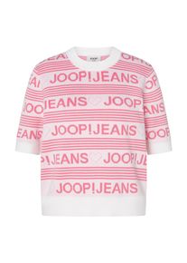 JOOP! Kurzarmpullover JOOP JEANS "Karie", Damen, Gr. L, wei&szlig;, Strick, Obermaterial: 100% Baumwolle, regular fit normal, Pullover Kurzarmpullover