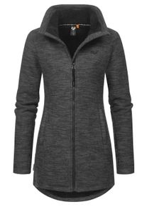 Kapuzensweatjacke Ragwear "Strickjacke Miram Melange", Damen, Gr. S, grau (dunkelgrau), Obermaterial: 56% Baumwolle CO. 44% Polyester PES. Futter: 100% Polyester PES., Sweatjacken Kapuzensweatjacke