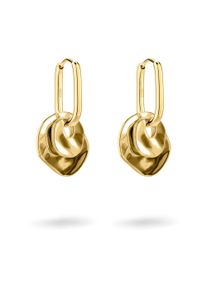 Paar Creolen Liebeskind Berlin "Schmuck Geschenk Ohrringe mit 2 abnehmbaren Einh&auml;ngern Organics", gelbgoldfarben, Ohrringe, Damen, Edelstahl, Paar Creolen