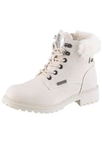 Stiefelette Dockers by Gerli, Damen, Gr. 39, ice, Nubuklederimitat, Schuhe Stiefelette, Schn&uuml;rboots mit Blockabsatz