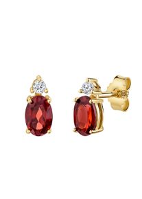 Paar Ohrstecker Firetti "Schmuck Geschenk Gold 333 Ohrschmuck Ohrringe", gelbgoldfarben, rot, kristallwei&szlig;, rot, kristallwei&szlig;, Ohrringe, Damen, Gelbgold 333, Paar Ohrstecker, mit Granat, Zirkonia (synth.)