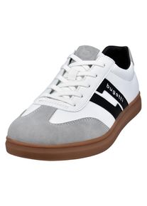 Sneaker Bugatti, Herren, Gr. 44, grau (wei&szlig;, grau), Lederimitat, Schuhe Sneaker, Retro Sneaker, Schn&uuml;rschuh, Freizeitsneaker mit softem Schaftrand