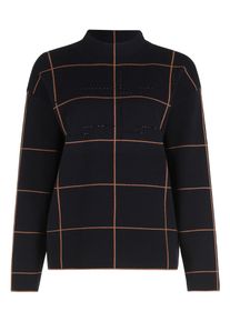 Strickpullover Betty Barclay "Strickpullover langarm", Damen, Gr. 42, bunt (patch schwarz, braun), Obermaterial: 50% Viskose CV. 27% Polyester PES. 23% Polyamid PA., Pullover Strickpullover