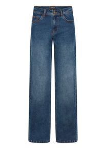 Straight-Jeans oxmo "Straight-Jeans OXHELLE STRAIGHT JEANS", Damen, Gr. 29, L&auml;nge 32, blau (dunkelblau denim), Obermaterial: 68% Baumwolle CO. 27% Polyester PES. 3% Viskose CV. 2% Elasthan EL., Jeans Straight-Jeans