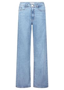BETTY & CO Taillenhose BETTY & CO "High Waisted-Jeans mit weitem Bein", Damen, Gr. 46, EURO, blau (light blau denim), Obermaterial: 71% Baumwolle CO. 16% Polyester PES. 11% Lyocell CLY. 2% Elasthan EL., Hosen Taillenhose