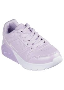 Sneaker Skechers "UNO LITE 2.0", M&auml;dchen, Gr. 27, lila (lavendel), Lederimitat, schimmernd, Schuhe Sneaker, Schn&uuml;rschuh mit farbl. Keilsohle, Gr&ouml;&szlig;enschablone zum Download