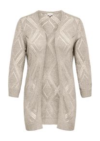 Strickjacke Only CARMAKOMA "CARPAMELA 4/5 OPEN CARDIGAN KNT", Herren, Gr. M, birch, Strick, Obermaterial: 55% Polyacryl, 45% Nylon, unifarben, V-Ausschnitt, Strickjacken Strickjacke