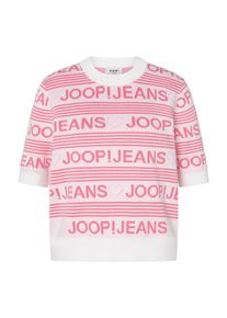 JOOP! Kurzarmpullover JOOP JEANS "Karie", Damen, Gr. M, wei&szlig;, Strick, Obermaterial: 100% Baumwolle, regular fit normal, Pullover Kurzarmpullover