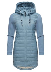Steppmantel Ragwear "Steppmantel Lucinda Long", Damen, Gr. S, blau (stone blau24), Obermaterial: 100% Polyester PES. Obermaterial: 100% Baumwolle CO. Futter: 100% Polyester PES. 100% Polyester PES., M&auml;ntel Steppmantel