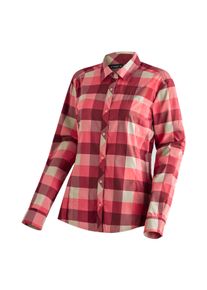 Funktionsbluse Maier Sports "Kendra L/S W", Damen, Gr. 40, rot, 97% Polyester, 3% Elasthan, Blusen Funktionsbluse, Damen Bluse, leichte Langarmbluse, Blusen-Shirt, Karobluse, Reg Fit
