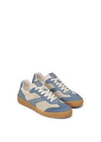 Marc O'Polo Sneaker MARC O'POLO "Court", Damen, Gr. 39, hellblau, creme, Lederimitat, Mesh, Veloursleder, Schuhe Sneaker, Basket Sneaker, Halbschuh, Schn&uuml;rschuh mit Memory Foam