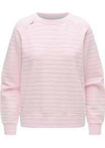 Rundhalspullover Ragwear "Rundhalspullover Joann Crepe", Damen, Gr. S, rosa (marshmallow), Obermaterial: 65% Baumwolle CO. 27% Polyester PES. 6% Viskose CV. 2% Elasthan EL. Futter: 65% Baumwolle CO. 27% Polyester PES. 6% Viskose CV. 2% Elasthan EL., Rundhals, &Auml;rmel ohne &Auml;rmelschlitz B&uuml;ndchen, Pullover Rundhalspullover