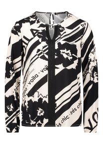 Schlupfbluse Betty Barclay "Schlupfbluse mit Rundhalsausschnitt", Damen, Gr. 48, bunt (wei&szlig;, schwarz), Obermaterial: 100% Viskose CV., Blusen Schlupfbluse