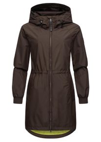 Kurzmantel Ragwear "Kurzmantel Bronja II", Damen, Gr. L, braun (schwarz braun), Obermaterial: 100% Polyester PES. Obermaterial: Futter: 100% Polyester PES., M&auml;ntel Kurzmantel
