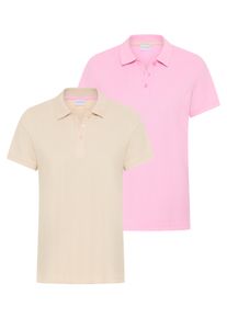 Poloshirt Eastwind, Damen, Gr. 44/46, hellpink, beige, Obermaterial: 100% Baumwolle, unifarben, Basic, figurumspielend h&uuml;ftbedeckend, Shirts Poloshirt, figurumspielende Passform, Polokragen, Basic-Stil