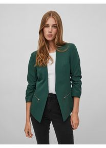 Kurzblazer Vila "VIJOY 3/4 BLAZER - NOOS", Damen, Gr. 34, gr&uuml;n (pineneedle), Web, Obermaterial: 95% Polyester, 5% Elasthan, unifarben, regular fit normal, Blazer Kurzblazer