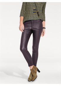 R&ouml;hrenhose Heine, Damen, Gr. 46, Normalgr&ouml;&szlig;en, rot (bordeaux), 76% Viskose, 21% Polyamid, 3% Elasthan, Miedereinsatz:15% Elasthan, 85% Polyamid, unifarben, lang, Hosen R&ouml;hrenhose