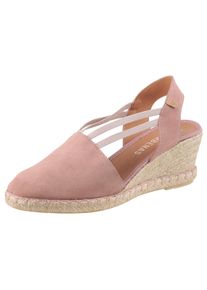 Sandalette VERBENAS "Maika Serraje", Damen, Gr. 35, rosa (altros&eacute;), Veloursleder, Schuhe Sandalette, Sommerschuh, Sandale, Keilabsatz, mit Jutebesatz